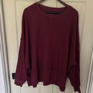 Oversized American Eagle Waffle Knit Dolman Sweater